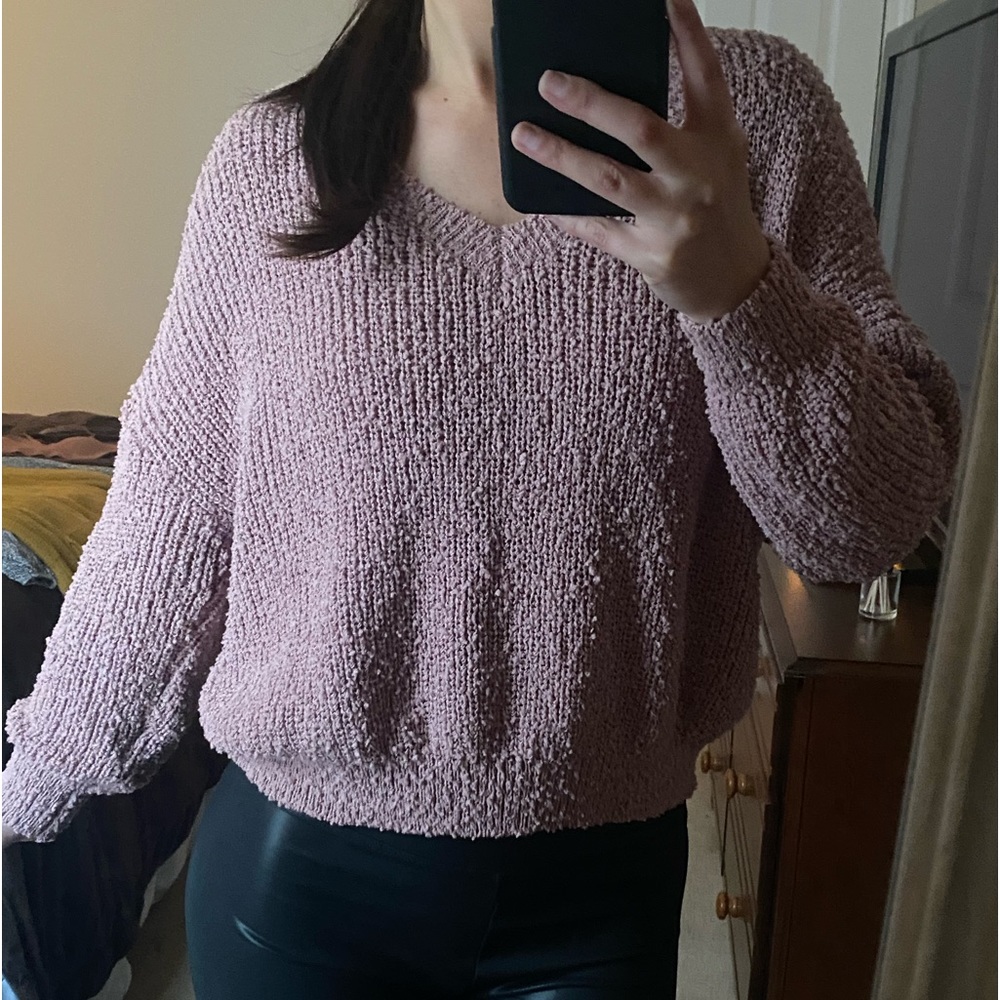 BLUSH/MAUVE CROP SWEATER SIZE XS - Picture 8 of 8